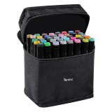 Set 40 Markere Zenino - Geanta de Depozitare Inclusa, 2 Varfuri, Culori Intense, Multicolor