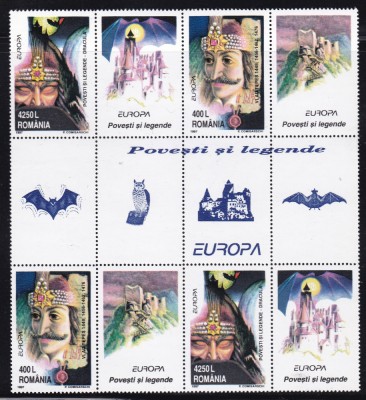 ROMANIA1997 LP1432 a EUROPA POVESTI+LEGENDE PERECHE SERII 4 VINIETE DIFERITE MNH foto