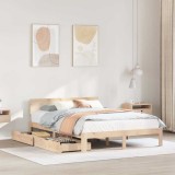 VidaXL Cadru pat cu sertare, 140x200 cm, lemn masiv pin
