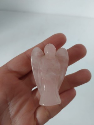 ** Statueta inger, cuart roz, piatra remediu al emotiilor negative foto