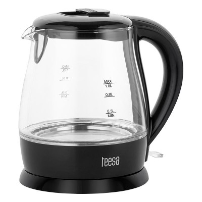 Fierbator electric Teesa, 1630 W, 1 l, LED, baza pivotanta, filtru anti-calcar, Negru foto