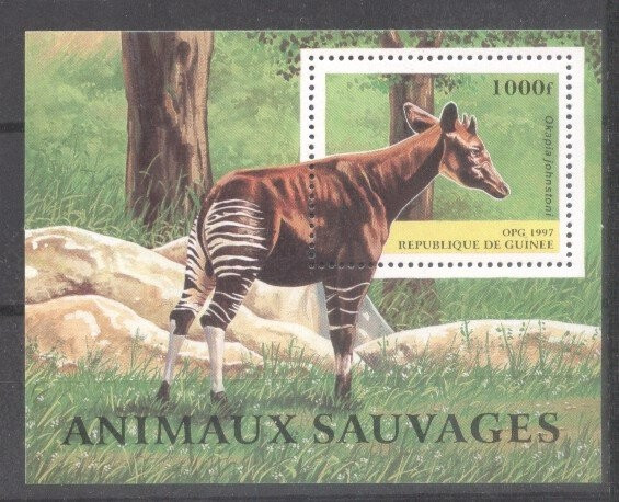Guinea 1997 Wild animals, Okapi, perf. sheet, MNH S.052