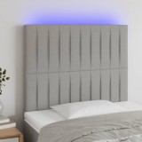 VidaXL Tăblie de pat cu LED, gri deschis, 90x5x118/128 cm, textil
