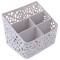 Suport pentru pixuri model impletit cu 5 compartimente, Gri, 18 x 15 x 14 cm