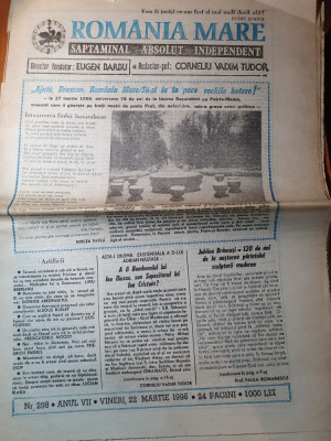 ziarul romania mare 22 martie 1996-120 ani e la nasterea lui brancusi foto