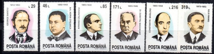 C150 - Romania 1993 - Personaje celebre 6v.neuzat,perfecta stare