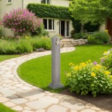Rezervor Grădină Piatră Gri Deschis vidaXL 90cm cu Robinet &amp; Conector Furtun, HDPE, Aspect Marmură, Udare Plante, Spălare Auto