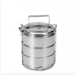 Cutie caserola transport alimente, set 3 piese, inox, 14 cm