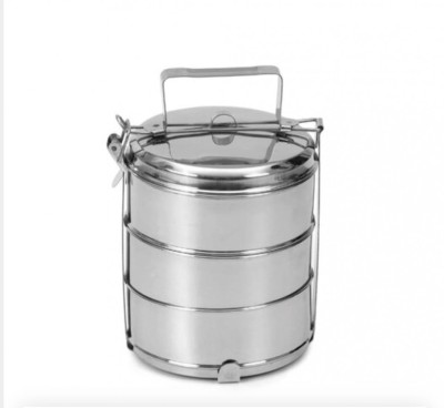 Cutie caserola transport alimente, set 3 piese, inox, 14 cm foto