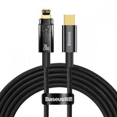 Baseus Explorer Series USB Tip C - Cablu Lightning 20W 2m Negru (CATS000101) foto