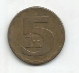 (No1) moneda-POLONIA - 5 ZLOT 1977