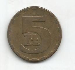 (No1) moneda-POLONIA - 5 ZLOT 1977