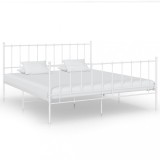 Cumpara ieftin Cadru de pat, alb, 140x200 cm, metal