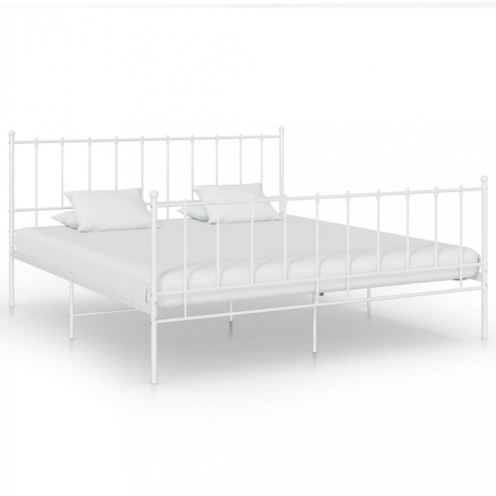 Cadru de pat, alb, 140x200 cm, metal GartenMobel Dekor