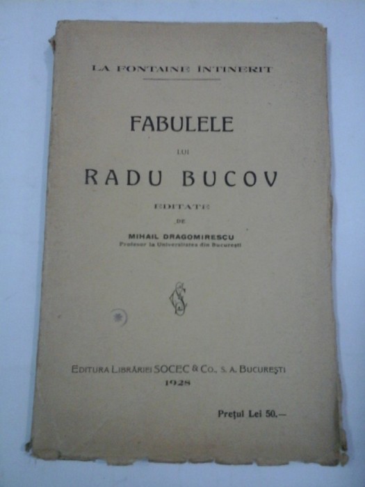 FABULELE LUI RADU BUCOV editate de Mihail Dragomirescu - LA FONTAINE INTINERIT