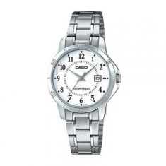 Casio LTP-V004D-7B Ceas Damă Quartz Cadran Alb Brățară Argintie 30.2mm