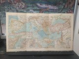 Hartă politică Țările mediteraneene, Messina, Dardanele, Bosfor, Malta..., Lander des Mittelmeers, c. 1930, Bibliographisches Institut AG Leipzig, 181