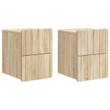 vidaXL Dulap de noapte suspendat 2 pcs Stejar Sonoma 33 x 34,5 x 43 cm 898300