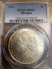 Morgan dollar 1921 pcgs ms63 foto