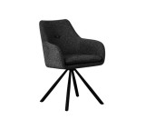 Cumpara ieftin Set 2 scaune rotative textil gri charcoal otel negru Falak 57x63.7x85.5h