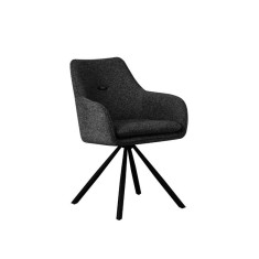 Set 2 scaune rotative textil gri charcoal otel negru Falak 57x63.7x85.5h