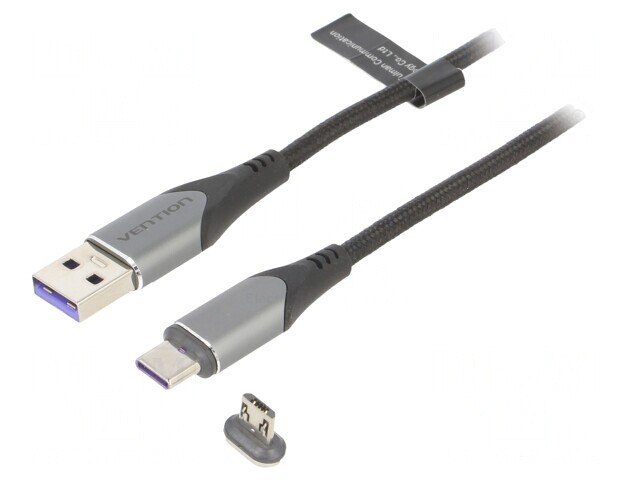 Cablu USB Magnetic 2.0 1,5m Negru 480Mbps