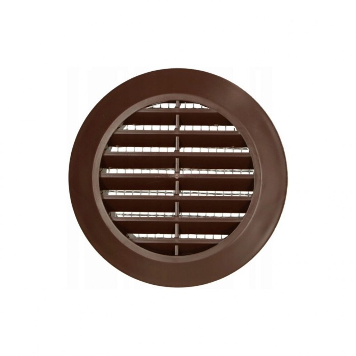 Grila ventilatie rotunda, cu plasa, dt=100 mm, maro tru14br (aw) DSH 491955