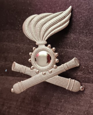 QW9 N7 43 - insigna - tematica militara - flacara pe tunuri - Italia foto