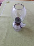 Lampa decorativa veche cu rezervor si abajur din sticla