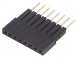 Conector şiruri pini soclu mamă 8 pini 2,54mm THT 1x8, CONNFLY