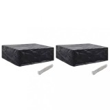 vidaXL Huse Mobilier Gradina 2 buc 250x210x90cm Polietilena Negru Impermeabil Protectie UV