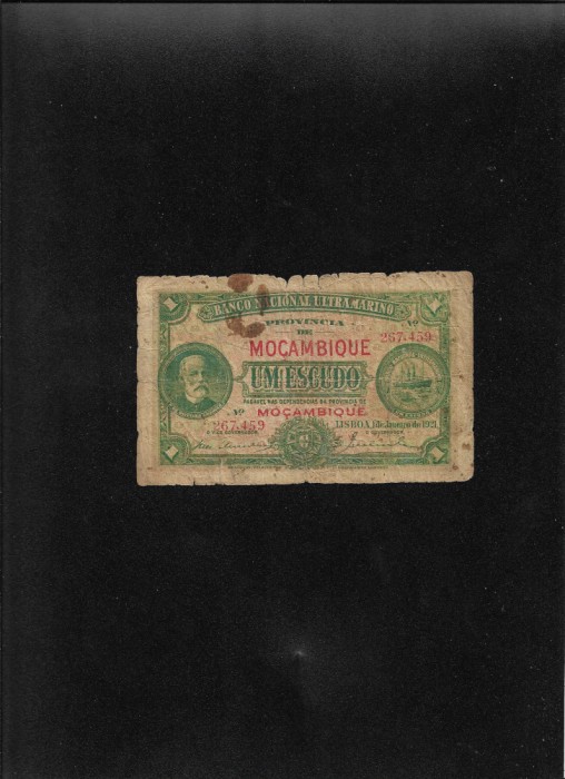 Rar! Mozambic 1 escudo 1921 seria267459
