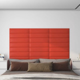 VidaXL Panouri perete 12 buc. roșu 60x15 cm piele ecologică 1,08 m&sup2;