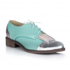 Pantofi piele naturala Ebony Bleu Argintiu - sau Orice Culoare