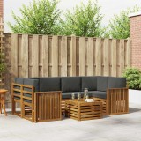 Cumpara ieftin Set de canapele de exterior 7 buc. 6-Locuri Natural si Antracit