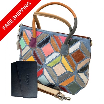 Set Cadou de dama Prisma: Geanta Piele Naturala Italia + Portofel La Scala Luxury foto