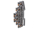 Conector șine 0,14&divide;4mm&sup2; 3 piste 6 borne gri push-in