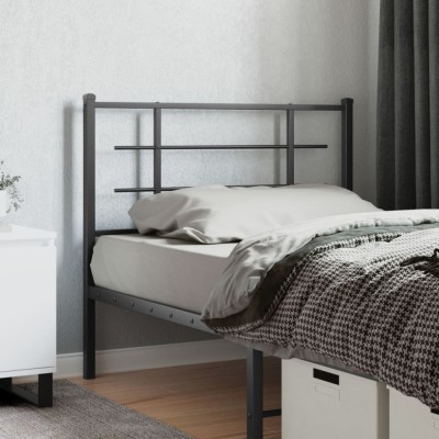 vidaXL Tăblie de pat metalică, negru, 107 cm 355591 foto