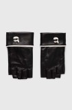 Karl Lagerfeld manusi de piele femei, culoarea negru, 245W3605