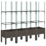 Cumpara ieftin Jardiniera de gradina cu spalier, maro, 160x40x142,5 cm, PP