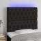 vidaXL Tăblie de pat cu LED, negru, 100x7x118/128 cm, textil 3122752