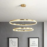 Lustra LED cu telecomanda CHRISTINE, 69W, lumina Rece/Calda/Neutra, Dimabila, Auriu Lucios, Inaltime Reglabila