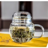 Cana cu infuzor pentru ceai 250 ml, sticla borosilicata, capac tip cupa