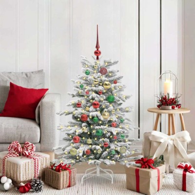 vidaXL Brad de Crăciun artificial cu ramuri articulare Alb 120 cm 3395630 foto