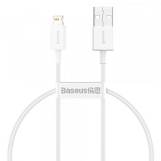 Cablu Date si Incarcare USB-A - Lightning Baseus Superior Series, 20W, 0.25m, Alb CALYS-02