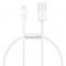 Cablu Date si Incarcare USB-A - Lightning Baseus Superior Series, 20W, 0.25m, Alb CALYS-02