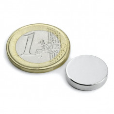 Magnet neodim disc Ø15&#215;3 mm, putere 2,8 kg, N38