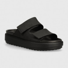 Crocs papuci Brooklyn Luxe Sandal femei, culoarea negru, cu platforma, 209586.060