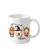 Cana Halloween alba 330 ml funny scary cadou colegi