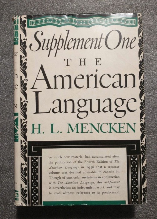 H. L. Mencken - Supplement One: The American Language